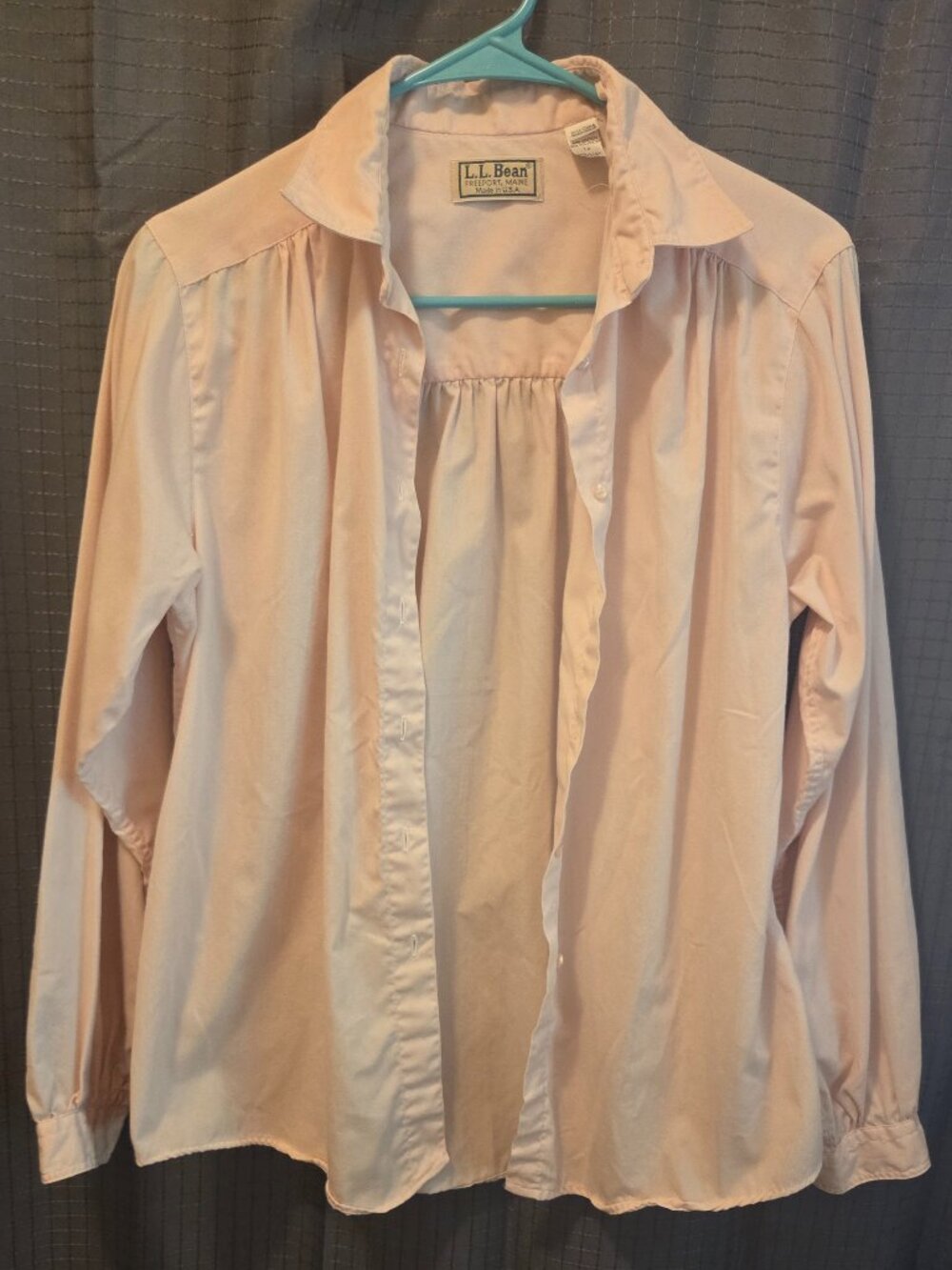 Vintage L.L. Bean Light Pink Long Sleeve Cotton Blend Button Down Shirt 12